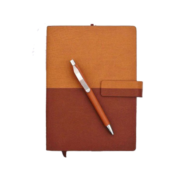Hardbond Notebook(192 pages)  Magnetic Flap with pen - Brown